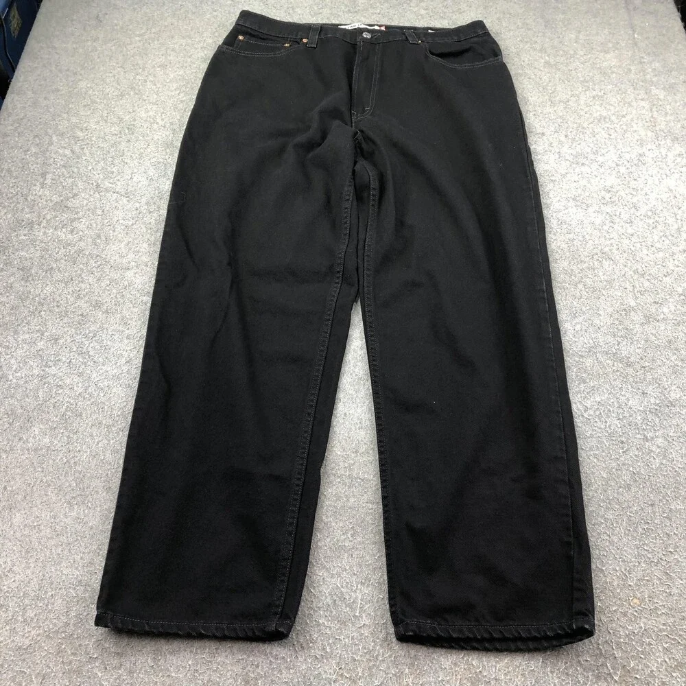 Levis 560 Jeans Mens 38x32 Black Dark Wash Relaxed Tapered Denim Pants
